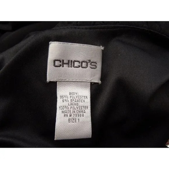 Chico's Tie Waist Jersey Knit Black Dress - Size 1 (Med / 8) - Picture 7 of 11